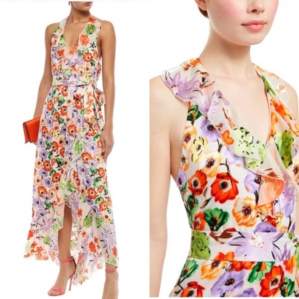 Alice‎ + Olivia Evelia Asymmetric Floral Maxi Dress Size 0